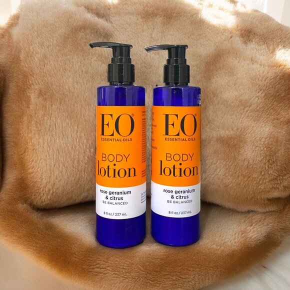 EO Essential Oils - ROSE GERANIUM & CITRUS - BODY LOTION - 8 oz - 2 Pack - Picture 1 of 2
